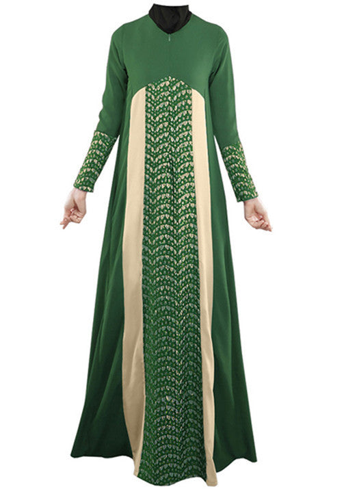 Muslim Vintage Solid Dresses, Turkey Hijab Abaya Dress, Spring Long Sleeve  Kaftan Lace Up Ruffles Dress Green at  Women's Clothing store