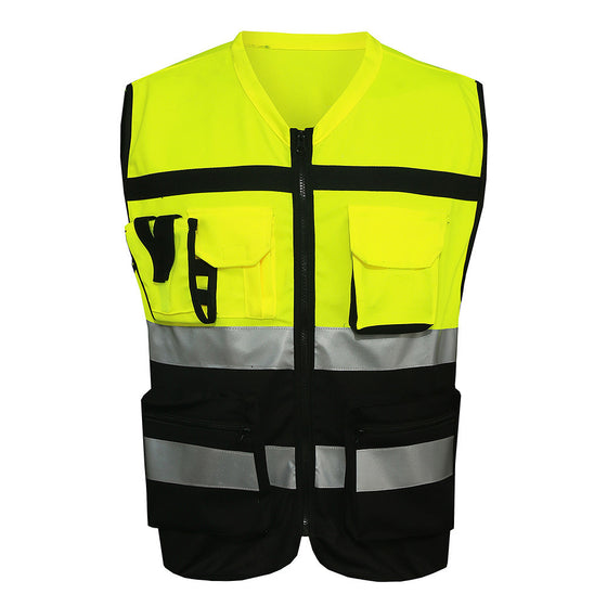 Yellow+Black Work Clothes Reflective Safety Vest