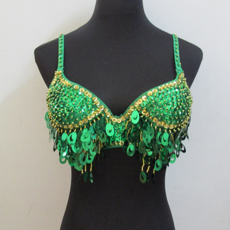 Twinkling Sequined Belly Dance Bra Top Beaded