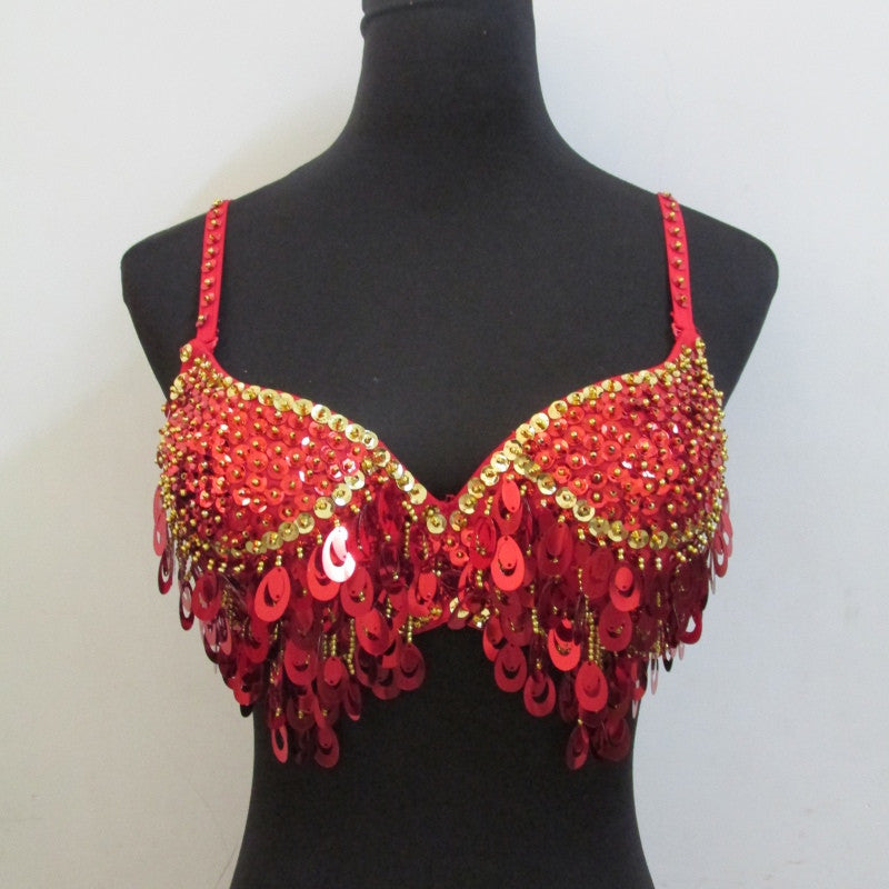 Twinkling Sequined Belly Dance Bra Top Beaded