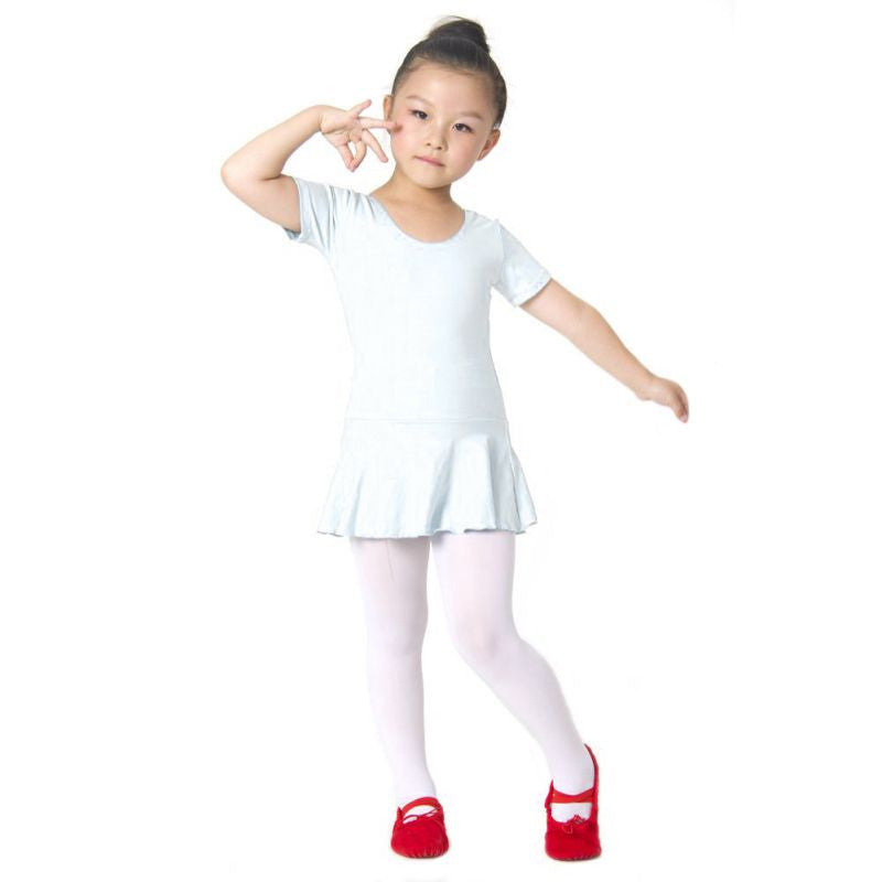 Short Sleeve Leotard Gymnastics Cotton Ballet Dance Dress