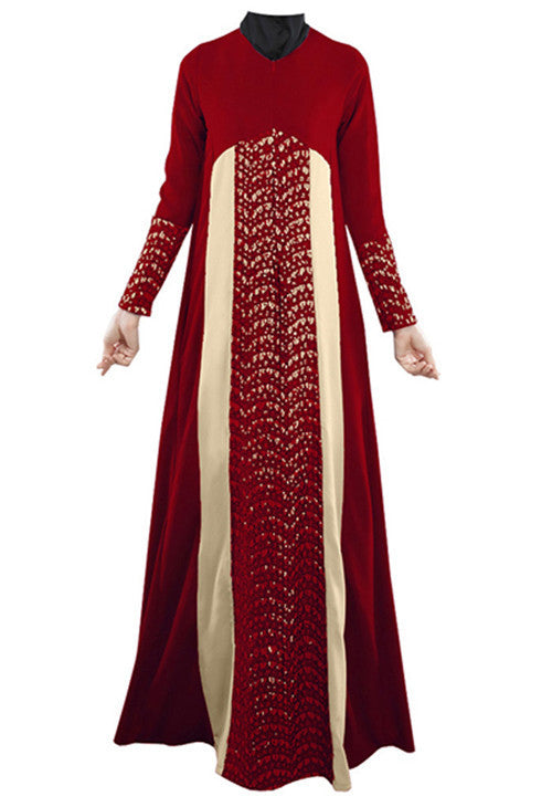 turkey ladies dress Burgundy Long Turkish Henna Party Dress 44