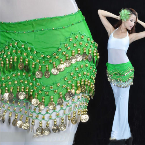 Cute Belly Dance Hip Chiffon Skirt Scarf Wrap Belt