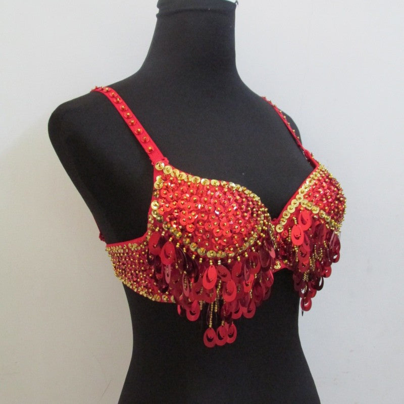 Twinkling Sequined Belly Dance Bra Top Beaded