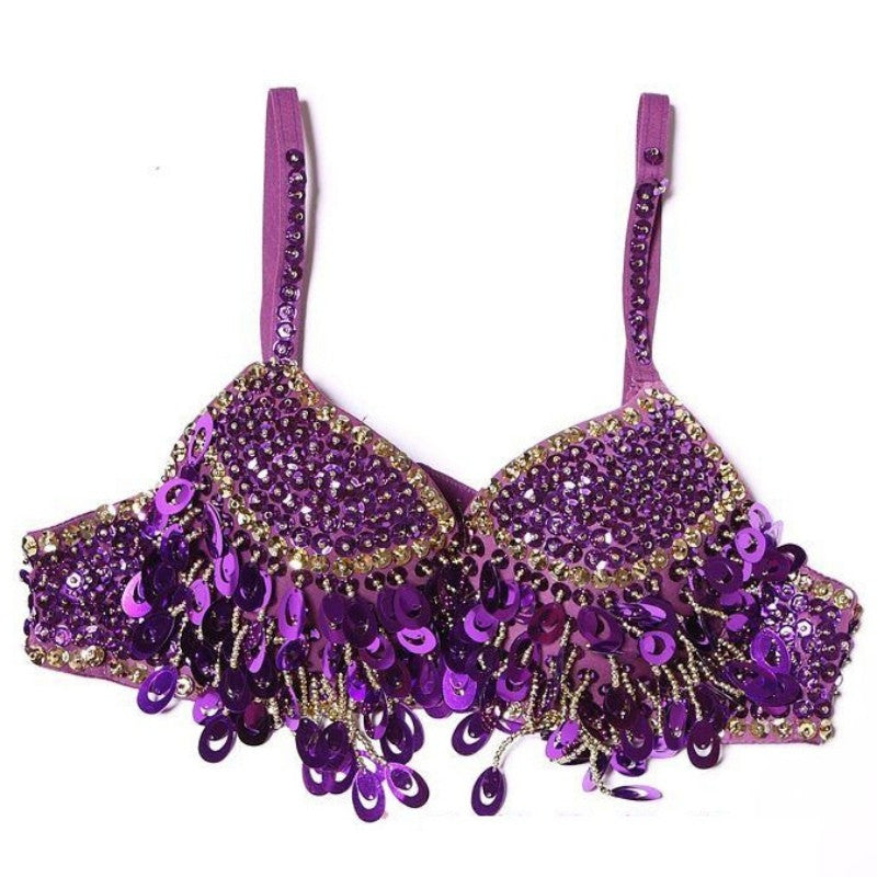 Twinkling Sequined Belly Dance Bra Top Beaded