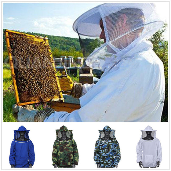 Beekeeping Jacket Veil Smock Equipment Hat Sleeve Suit