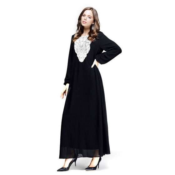 Kaftan Jilbab Islamic Abaya Chiffon Maxi Long Sleeve Dress