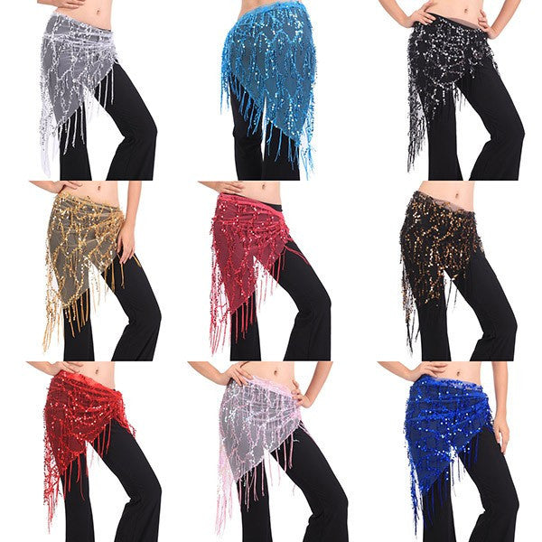 Belly Dance Costume Hip Scarfs Triangle Tassel Belt