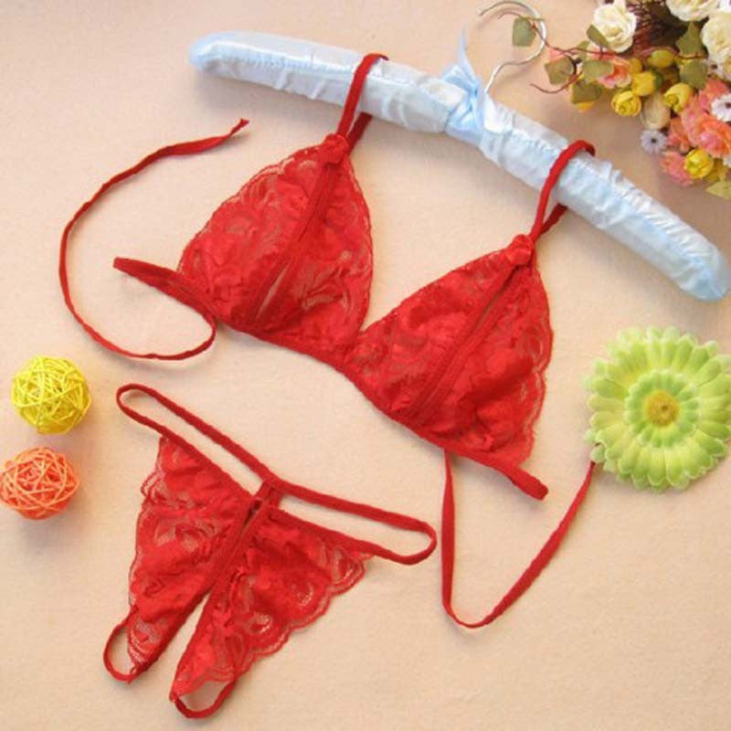 Transparent Open File Milk Lace Sexy Underwear Bra + T Pants